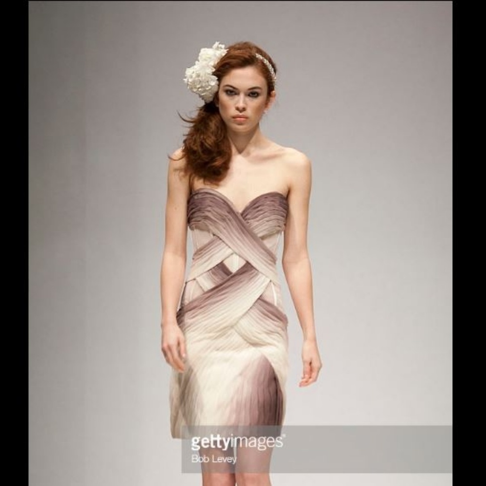 Ivory and Purple Sheer Mini Dress